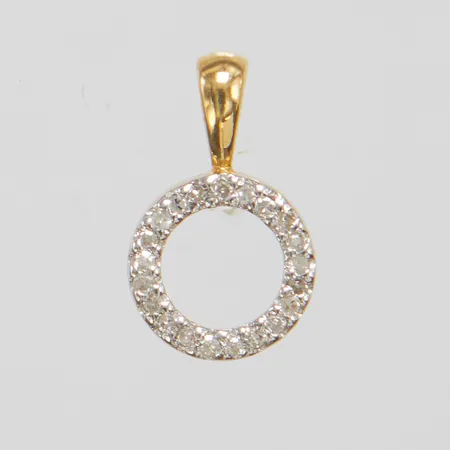 Hänge med diamanter 21 x ca.0,0025ct, 8/8-slipade, 12,5x7,7mm, 18K Vikt: 0,6 g