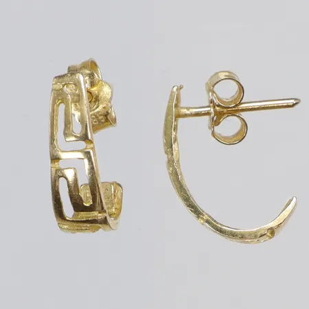 Ett par örhängen med meandermönster, 14x4mm, 14K  Vikt: 1,5 g