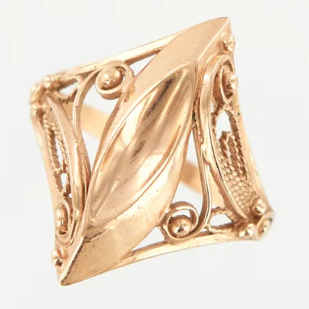 Ring stl 20, bredd ca 24mm, 14K Vikt: 4,3 g