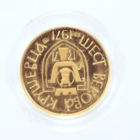 Mynt, Zlatnik Knez Lazar, år1971,  Ø16,1mm, 21K Vikt: 2,1 g