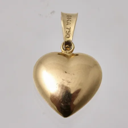 Hänge i 18K guld, Hjärta, mått 12x19,6mm, tillverkad av Guldfynd, vikt 1,23g.