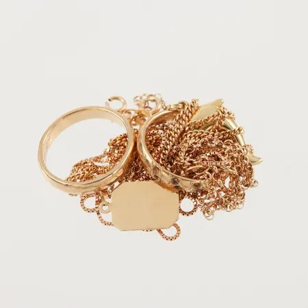 Trasigt guld, 18k. Vikt: 19,1 g