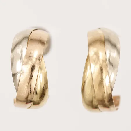 Ett par örhängen, höjd: 15mm, bredd: 6mm, Guldfynd AB, 18K vitguld/rödguld Vikt: 1,5 g