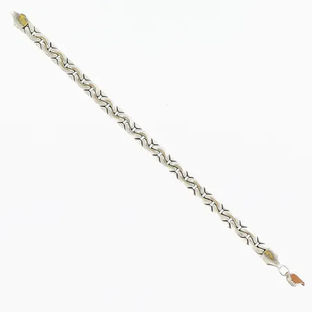 Armband 19,5cm, bredd 6,5mm, defekt lås, slitage, vitmetall