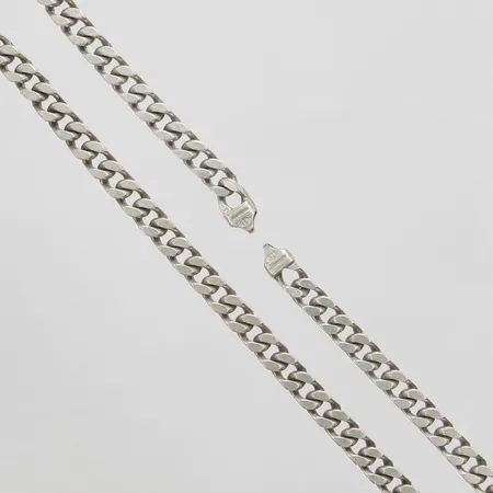 Kedja, pansar, 43,4cm, saknar lås, silver 925. Vikt: 53 g
