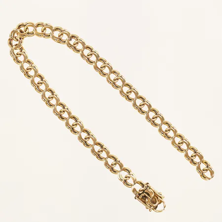 Armband, Bismarck, längd: 21,5cm, bredd: 7mm, Bg:S Guld Bernt Gottschalk, 	 Skärholmen 1966, bruten vid lås, 18K guld Vikt: 15,2 g