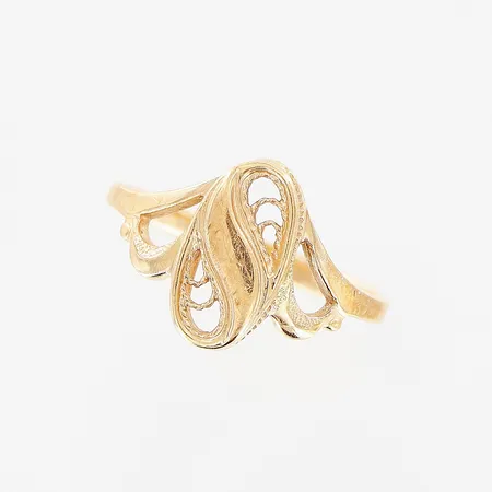 Ring, stl 18½, bredd 2-13mm, 14K Vikt: 2,8 g