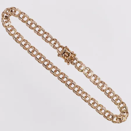 Armband, Bismarck, längd 18,5cm, bredd 4,7mm, Esto Ab Guldvarufirman, år 1965, 18K Vikt: 6,9 g