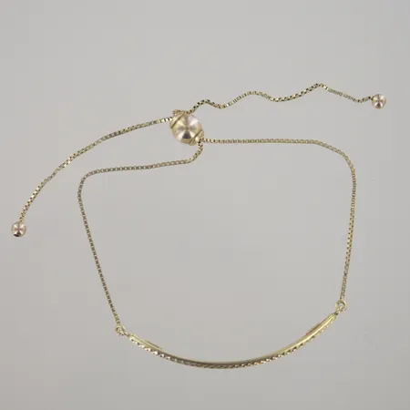 Armband med bricka, längd justerbar, bredd 2,9 mm, 9K Vikt: 2 g