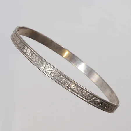 Armring med mönster, Ø65mm, bredd 5mm, ojämn skena, Silver 830/1000 Vikt: 10,1 g