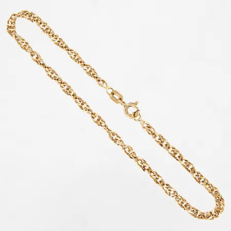 Armband Singapore, 18,5cm, bredd 2,5mm, 18K  Vikt: 3 g
