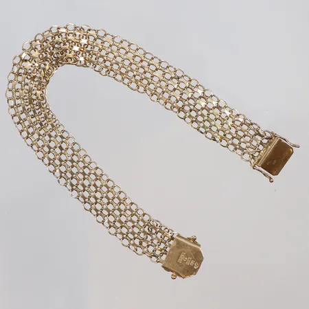 Armband X-länk, längd 19,5cm, bredd 11mm, skeva länkdelar, 18K Vikt: 13,7 g