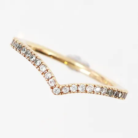 Ring Pandora ALE , med stenar, stl 16¼, bredd: 1,6mm, förgylld metall Vikt: 0 g