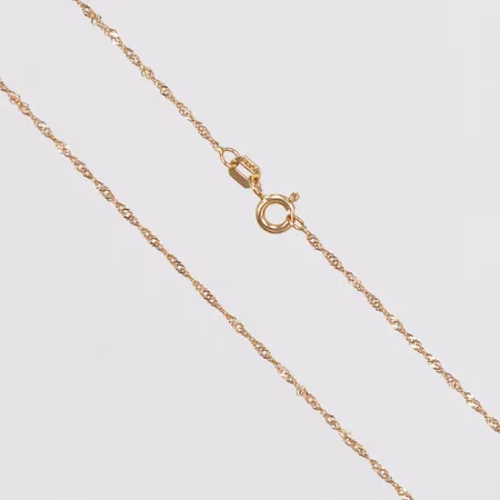 Kedja, Singapore, längd 45cm, bredd 1,1mm, GHA, 18K Vikt: 1,3 g