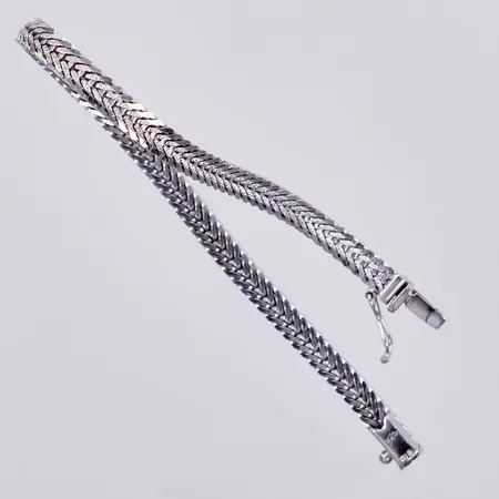 Armband med stav, längd: ca 19cm, bredd: ca 5mm, silver, 925/1000 Vikt: 11 g