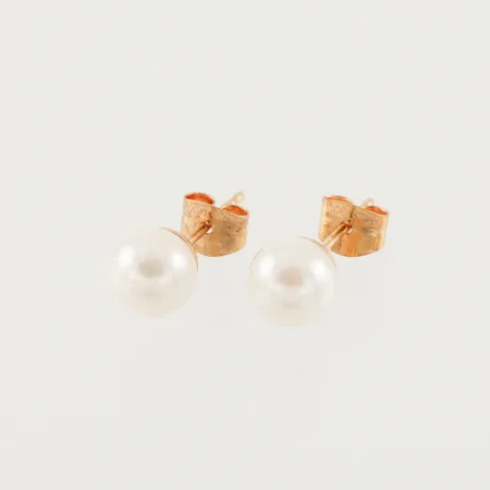 Parörhängen med pärlor, 18k, pärlans diameter ca 5.9 mm. Vikt: 1 g