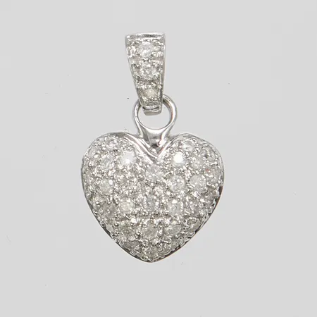 Hänge, hjärta med diamanter 32 x ca.0,005ct, 17,8x10,9mm, vitguld, 18K Vikt: 1,8 g
