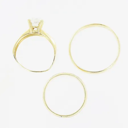 3 ringar, gravyrer, defekter, 14K Vikt: 9,5 g