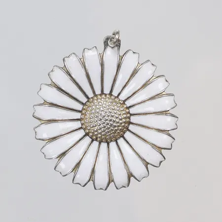 Hänge blomma, Ø35mm, stämplad BH, troligen Bengt Hallberg, silver, 830/1000 Vikt: 7,2 g