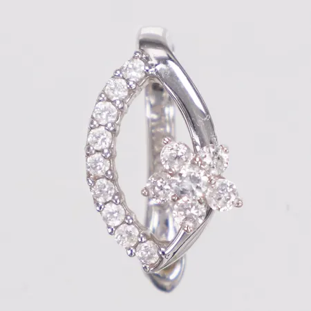 Örhänge, udda, vita stenar, längd 15mm, bredd 10,6mm, Simya, vitguld, 18K Vikt: 1,8 g