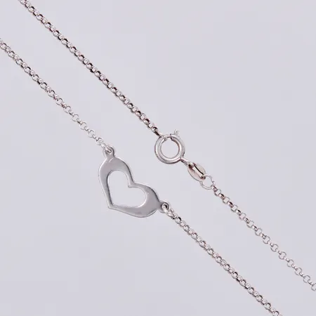 Kedja ankarlänk med hänge, längd: ca 38,4cm, bredd: ca 2-10mm, silver, 830/1000 Vikt: 3,5 g