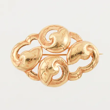 Brosch, Segir Köping, längd ca 4 cm, 18k. Vikt: 4,8 g