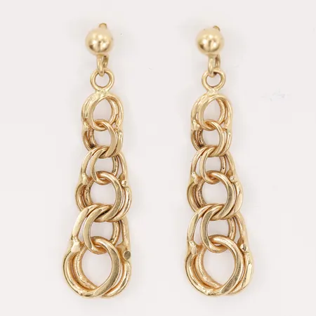 Ett par örhängen, Bismarck, längd: 30 mm, bredd: 1 - 8 mm, 18K guld. Vikt: 2,7 g