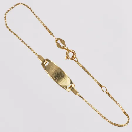Armband, Venezia, integrerad platta, längd 14,5/16,5cm, bredd 0,9-6,3mm, ograverad, repig, 18K Vikt: 2,4 g