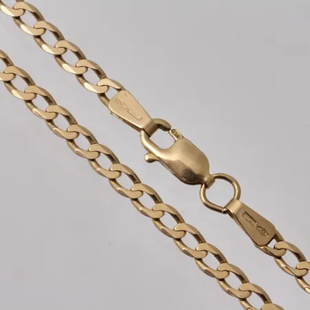 Kedja i 18K guld, 46cm, Pansar facetterad, bredd 3mm, tillverkad av Balestra, vikt 8,5g.