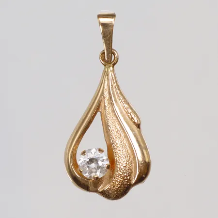 Hänge med vit sten, 24x11mm, 18K Vikt: 0,6 g