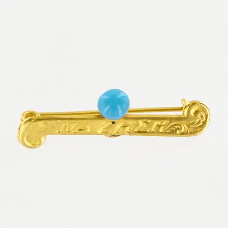 Brosch med sten, 25x9mm, 14K Vikt: 0,6 g