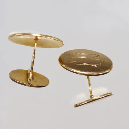 Ett par manschettknappar, 15x15mm, 18K Vikt: 17,2 g