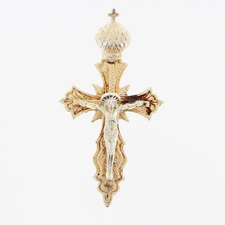 Hänge, krucifix, 27x52mm, 14K Vikt: 7,2 g