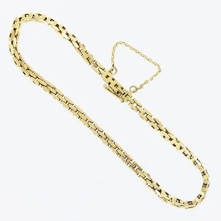 Armband Korridor, 19,5cm, bredd 3mm, säkerhetskedja, 18K Vikt: 10,1 g