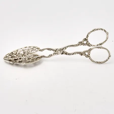 Kaktång i silver, 13cm, ros på tången, 830/1000, vikt 31,18g.