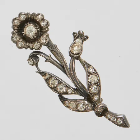 Brosch, 46mm, vita stenar, G. Dahlgren & Co, silver, 830/1000 Vikt: 7,7 g