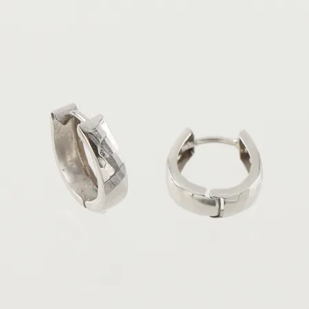 Örhängen paret, vitguld, diameter 11.4 mm, Guldfynd AB, 18k. Vikt: 1 g