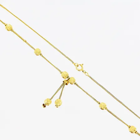 Collier, 42,5cm, bredd 1-30mm, skevheter, 21K Vikt: 6,5 g