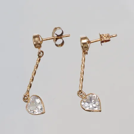 Ett par örhängen, hjärtan, 25x10mm, 18K, bruttovikt 1,8g Vikt: 1,8 g