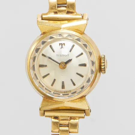 Damur Tissot, 18K, manuell, 17mm, armband 18K, bruttovikt: 24,7