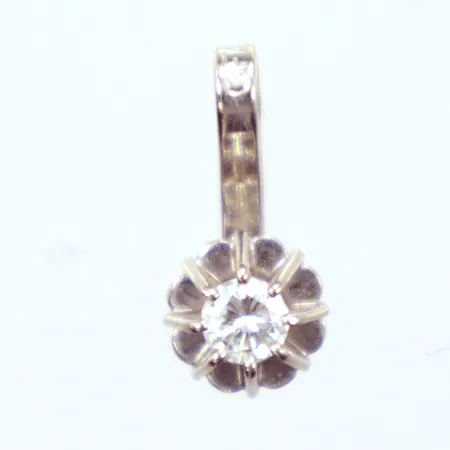Hänge vitguld, diamant 1x0,05ct, längd 10,1mm, 18K Vikt: 0,4 g