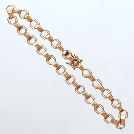 Armband defekt vid lås, längd 22cm, bredd 5,3mm, 18k  Vikt: 11,2 g