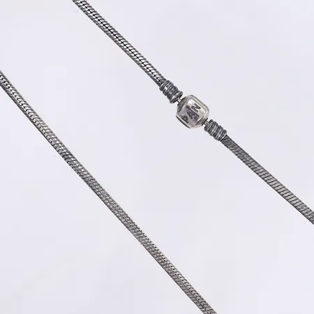 Halskedja för berlocker, Pandora Moments, 41,5cm, bredd 3mm, oxiderad, bruksslitage, silver 925/1000 Vikt: 28 g