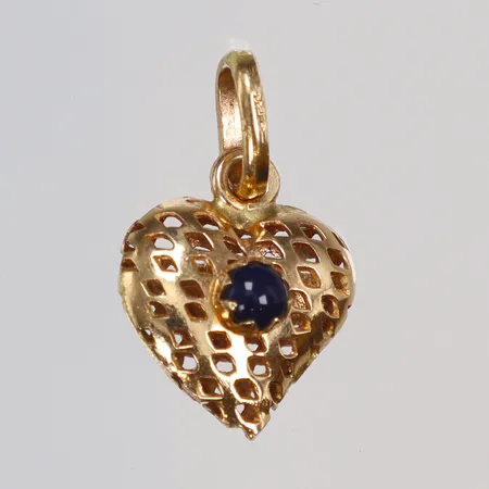 Hänge hjärta med blå stenar 14x22mm, 18K Vikt: 1,7 g