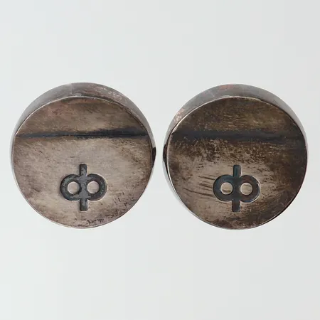 Ett par manschettknappar, Ø24mm, silver 830/1000.  Vikt: 15,6 g