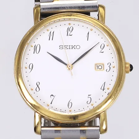 Herrur Seiko, Ø35mm, quartz, defekt går ej, defekt band ej original