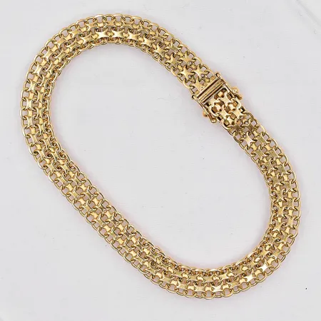 Armband X-länk, 19cm, bredd 7,1mm, 18K Vikt: 10,9 g