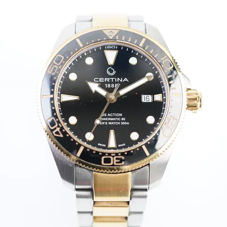 Herrur Certina DS Action, Powermatic 80 Divers Watch 300m,  automatisk, datum, ref C032.607, ser JSP9XGLPT, box, cert, orginalkvitto från dec-2022