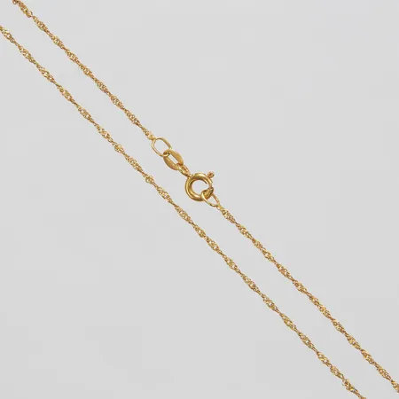 Kedja Singapore, längd ca 49,5cm, bredd 1mm, 18K Vikt: 1,6 g