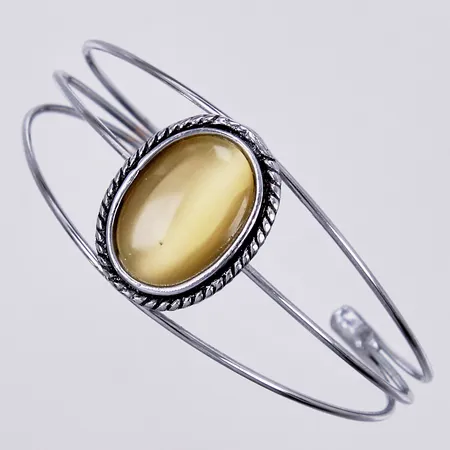 Stelt armband med färgad sten, ca 55x50, bredd: ca 4-24mm, metall  Vikt: 0 g